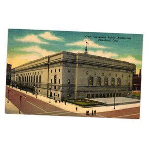 Cleveland Public Auditorium Vintage Postcard C T Art ColorTone George R Klein Co